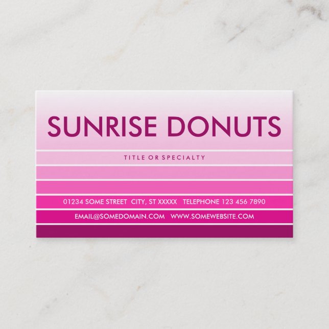 Tarjeta De Visita DONUTS de muestra rosa (Anverso)
