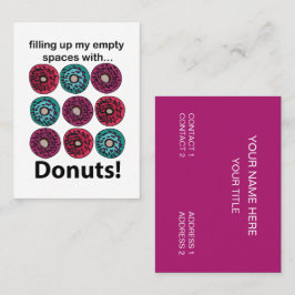 Tarjeta De Visita Donuts Llenando Mis Espacios Vacíos Con Donuts