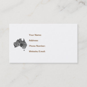 Tarjeta De Visita Doodle de arte de mapas de Australia