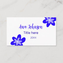 Doodle de flores azules titulo año 20XX profesión