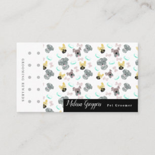 Tarjeta De Visita Doodle Puppies Mascota Groomer Suds Logotipo Rewar