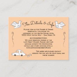 Tarjeta De Visita Doodle Sketch Funky birds Boda Detalles