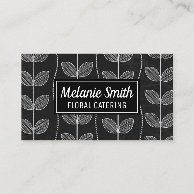 Tarjeta De Visita Doodles de Chalk Flower (Anverso)