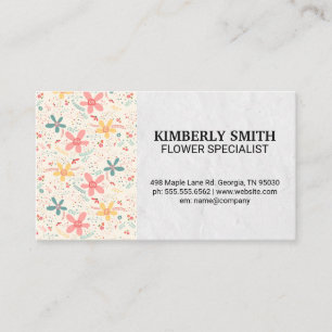 Tarjeta De Visita Doodles de flores