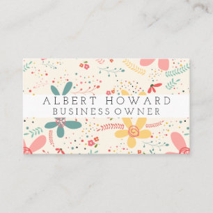 Tarjeta De Visita Doodles de flores