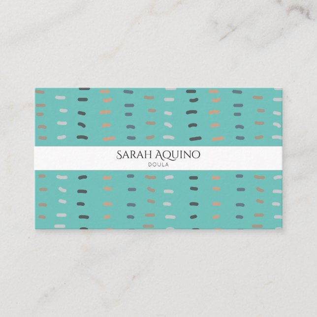 Tarjeta De Visita Doodles Doula Monograma de la línea capilar dibuja (Anverso)