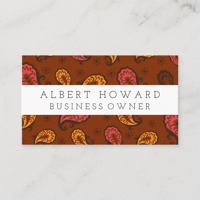 Tarjeta De Visita Doodles Paisley Flower (Anverso)