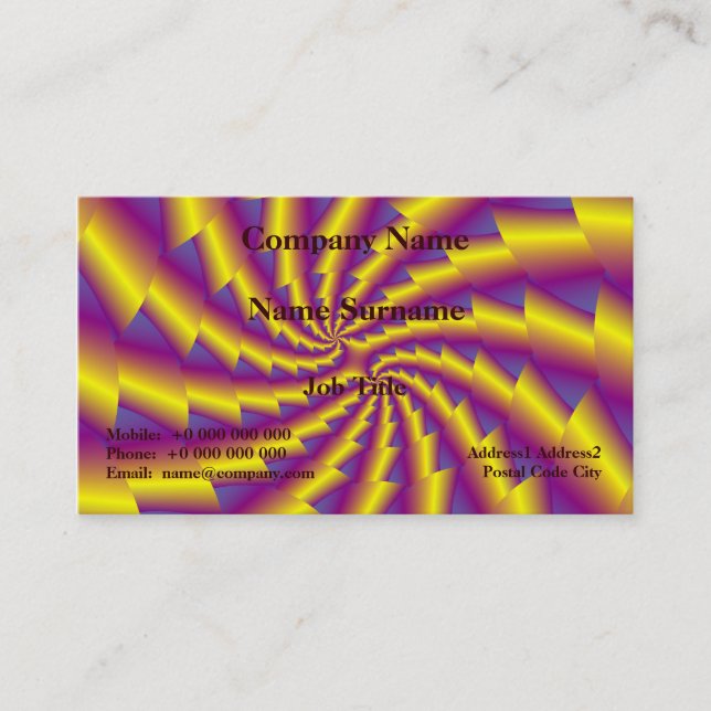 Tarjeta de visita Dorada Spring Spiral (Anverso)