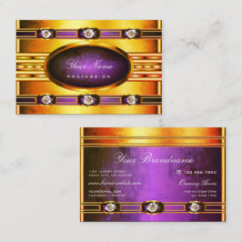 Tarjeta De Visita Dorado brillante brillante con patrones de mármol 