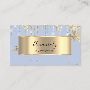 Tarjeta De Visita Dorado de lujo profesional Royal Marble Blue