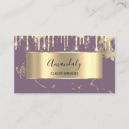 Tarjeta De Visita Dorado de lujo profesional Royal Marble Purple Dri