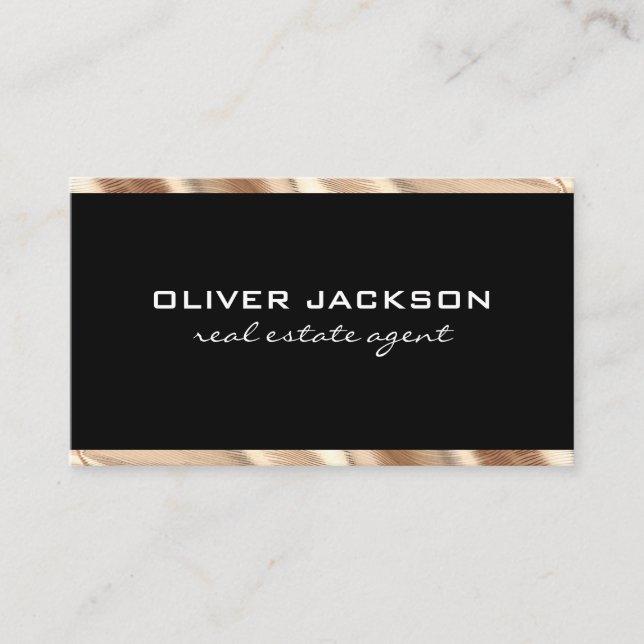 Tarjeta De Visita Dorado Elite Trim Black (Anverso)