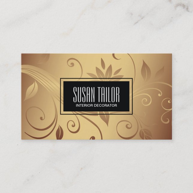 Tarjeta De Visita Dorado | Interior, diseños textiles (Anverso)