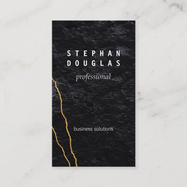 Tarjeta De Visita Dorado | Líneas artísticas | Slate (Anverso)
