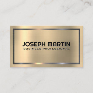 Tarjeta De Visita Dorado metalizado   Marco plateado