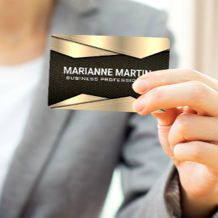 Tarjeta De Visita Dorado metalizado   Metálico negro