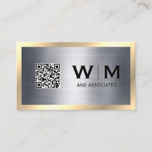 Tarjeta De Visita Dorado metalizado   Sleek   Monograma