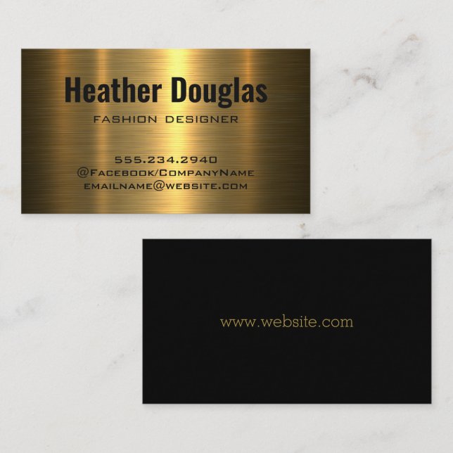 Tarjeta De Visita Dorado metalizado | Textura (Anverso / Reverso)