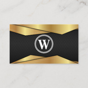 Tarjeta De Visita Dorado metalizado   Textura Metalizado negra