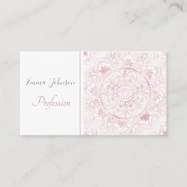 Tarjeta De Visita Dorado Moon Sun Mandala Diseño Celeste (Anverso)