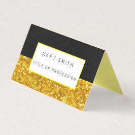 Tarjeta De Visita Dorado negro de vidrio manchado