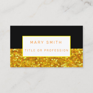 Tarjeta De Visita Dorado negro de vidrio manchado