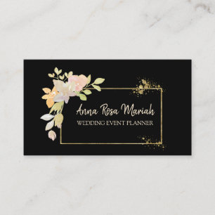 Tarjeta De Visita *~* Dorado Purpurina Lavanda Rosa Floral Elegante