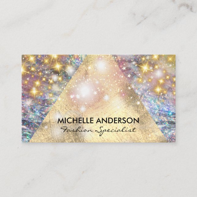 Tarjeta De Visita Dorado | Shimmer Shine Sparkle (Anverso)