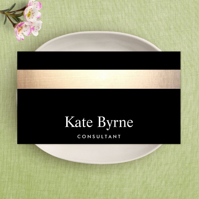 Tarjeta De Visita Dorado Stried Moderno Estilo Negro (Subido por el creador)