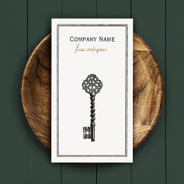 Tarjeta De Visita Dorado Vintage Skeleton Key antigüedades Tienda de