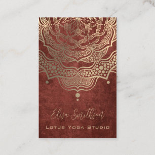 Tarjeta De Visita Dorado y Terracota Elegante Mandala curación natur