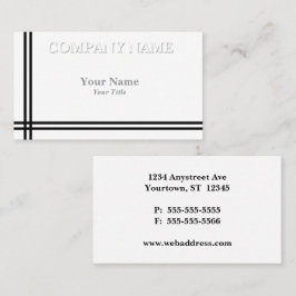 Tarjeta De Visita Dos barras negras genéricas profesionales adaptabl