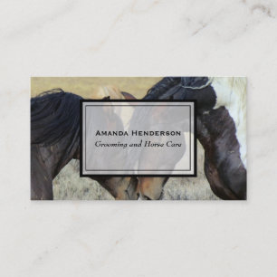 Tarjeta De Visita Dos caballos marrones adormeciéndose con el cuello
