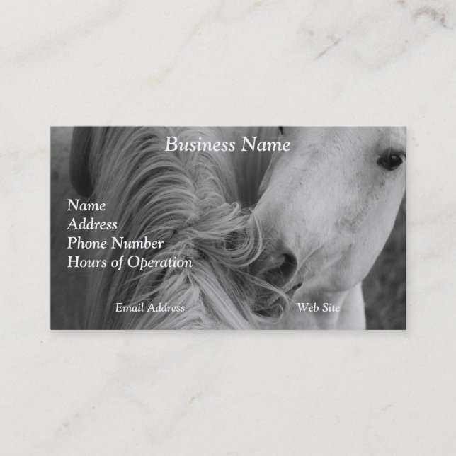 Tarjeta De Visita Dos caballos Social Grooming Fotografía equina B&W (Anverso)