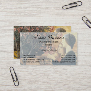 Tarjeta De Visita Dos Chicas con un Oleander de Gustav Klimt