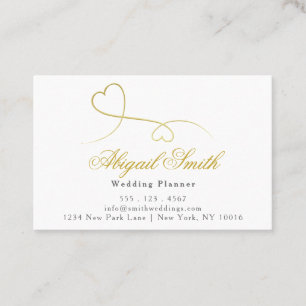 Tarjeta De Visita Dos corazones elegantes del oro