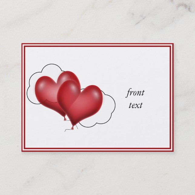 Tarjeta De Visita Dos Corazones Globales Con Nube (Anverso)