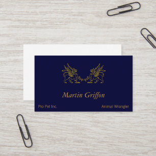 Tarjeta De Visita Dos Griffons de oro