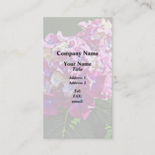 Tarjeta De Visita Dos Hydrangea Rosa