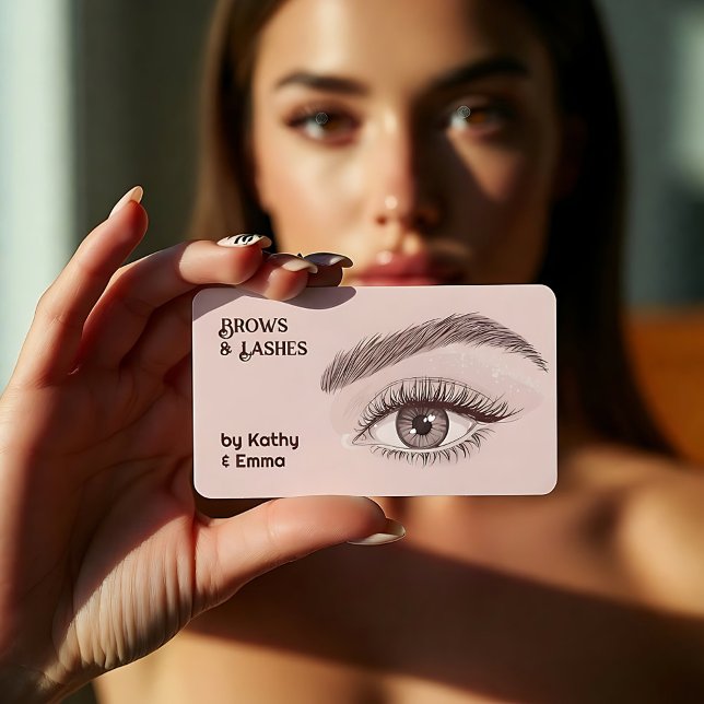 Tarjeta De Visita Dos latiguillos de nombres (Two Names Brows Lashes Business Cards)