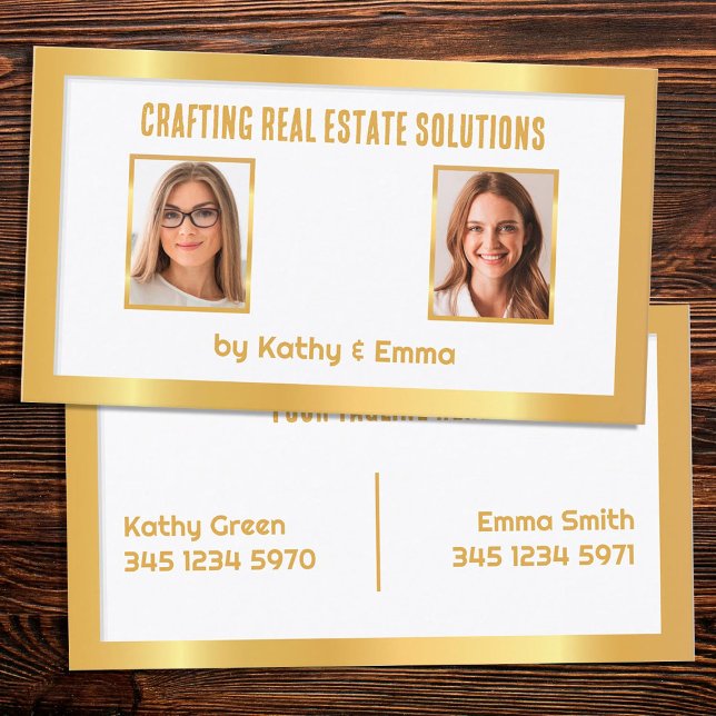 Tarjeta De Visita Dos nombres inmobiliarios (Two Names Real Estate Business Cards)