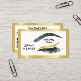 Tarjeta De Visita Dos nombres Lashes Brows Tech QR