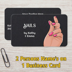 Tarjeta De Visita Dos nombres Manicure Premium