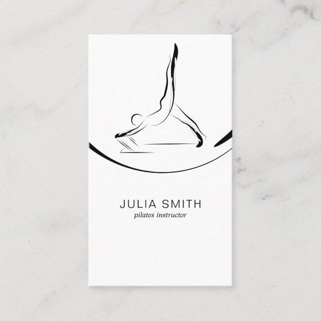 Tarjeta De Visita Dos poisas de Pilates sobre el reformador (Anverso)
