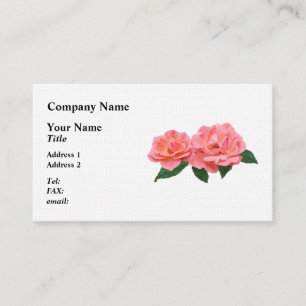 Tarjeta De Visita Dos rosas rosadas Delicadas