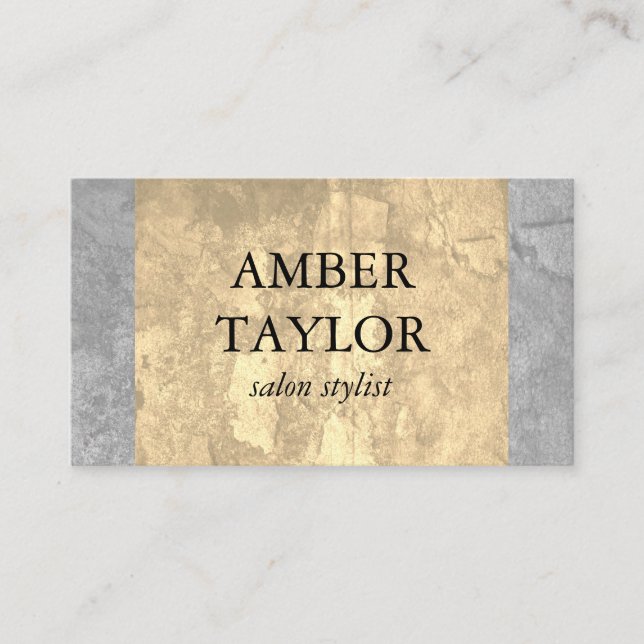Tarjeta De Visita Dos Tone Luxe Grunge Textura (Anverso)