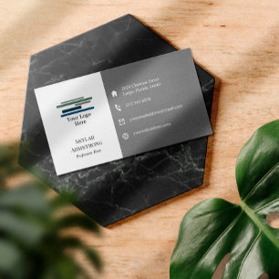 Tarjeta De Visita Dos tonos de gris blanco tu logotipo Iconos un lad