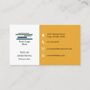 Tarjeta De Visita Dos tonos de morena blanca tu logotipo Iconos un l