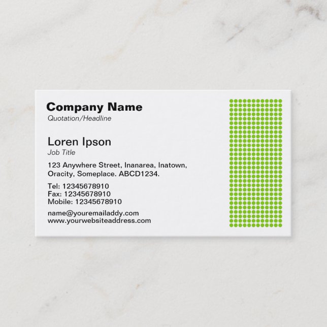 Tarjeta De Visita Dot Motif - Martian Green (Anverso)