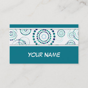 Tarjeta De Visita Dots Circle Power Flowers II + tu backgr. y idea